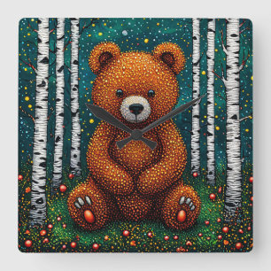 Cuadrado 🧸 Reloj decorativo para habitación de nursery con