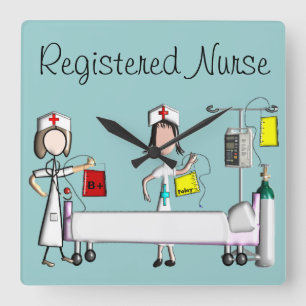 Cuadrado Reloj del arte de la enfermera "el cuarto de