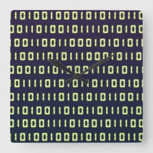 Cuadrado Reloj del código binario