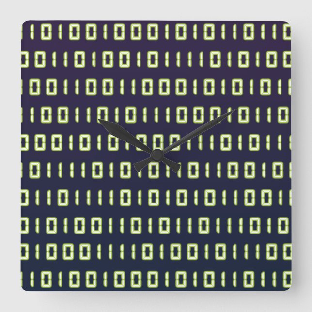 Cuadrado Reloj del código binario (Anverso)