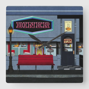 Cuadrado Reloj del comensal de la diversión