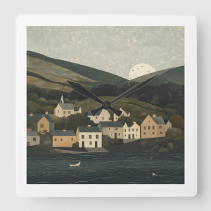 Cuadrado Reloj del hermoso paisaje irlandés