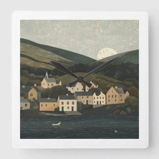 Cuadrado Reloj del hermoso paisaje irlandés