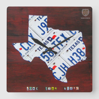 Cuadrado Reloj del mapa de la placa de Tejas