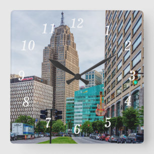 Cuadrado Reloj del Muro de Detroit en el centro