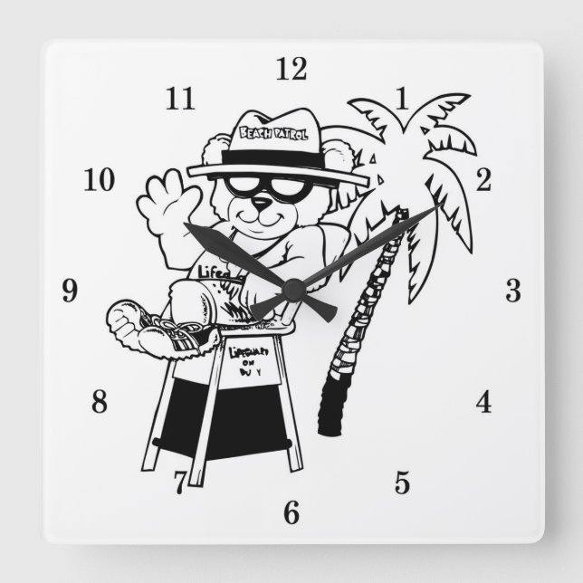 Cuadrado Reloj del muro de la patrulla de playa (Anverso)