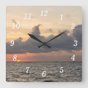 Cuadrado Reloj del muro de la playa de Folly