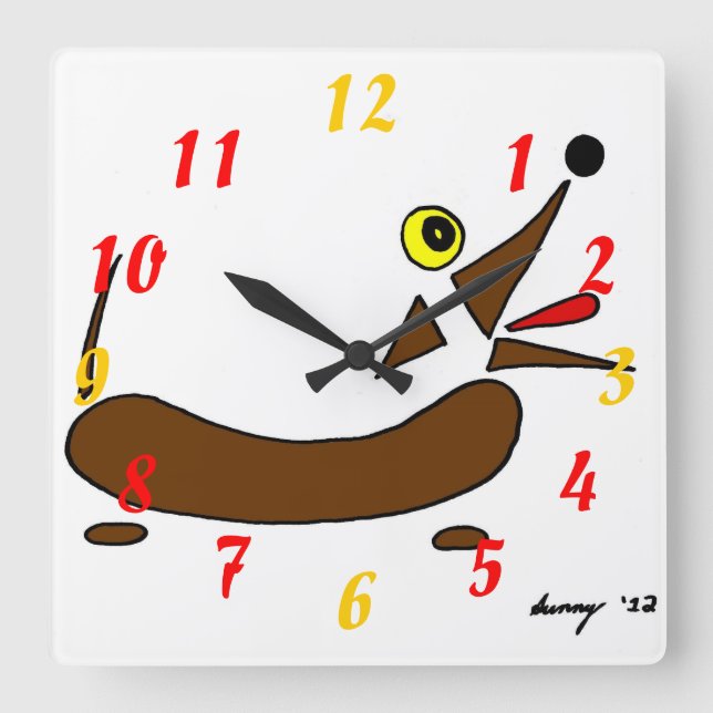 Cuadrado Reloj del perro salvaje (Anverso)