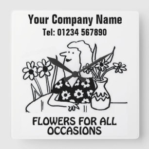 Cuadrado Reloj del Personalizado de Flores o Flores