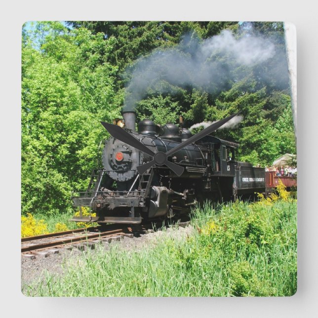 Cuadrado Reloj del personalizado del tren del vapor (Anverso)