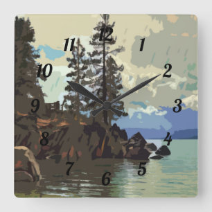 Cuadrado Reloj del puerto de Lake Tahoe Sand