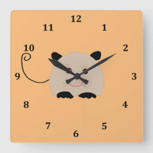 Cuadrado Reloj del ratón para la habitación del niño