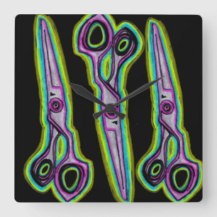 Cuadrado Reloj del salón de pelo