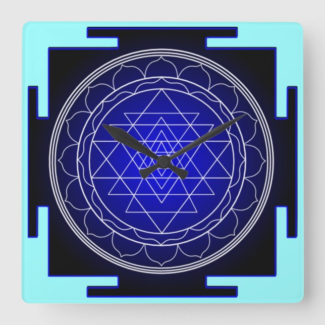 Cuadrado reloj del yantra del sri (Anverso)