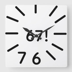 Cuadrado reloj divertido 67