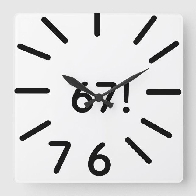 Cuadrado reloj divertido 67 (Anverso)