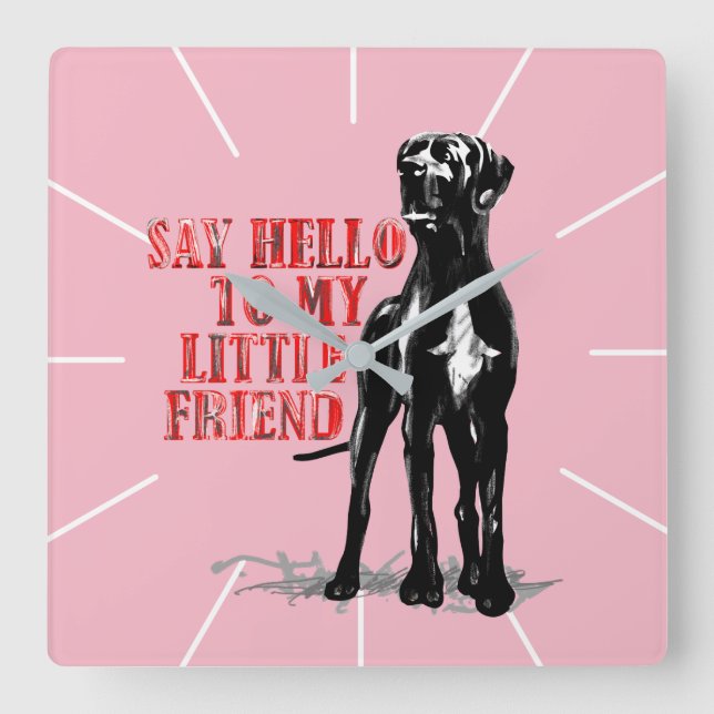 Cuadrado Reloj divertido de Doggen (Anverso)