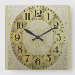 Cuadrado Reloj Dorado
