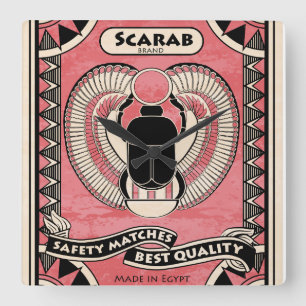 Cuadrado Reloj egipcio del arte de la caja de cerillas del