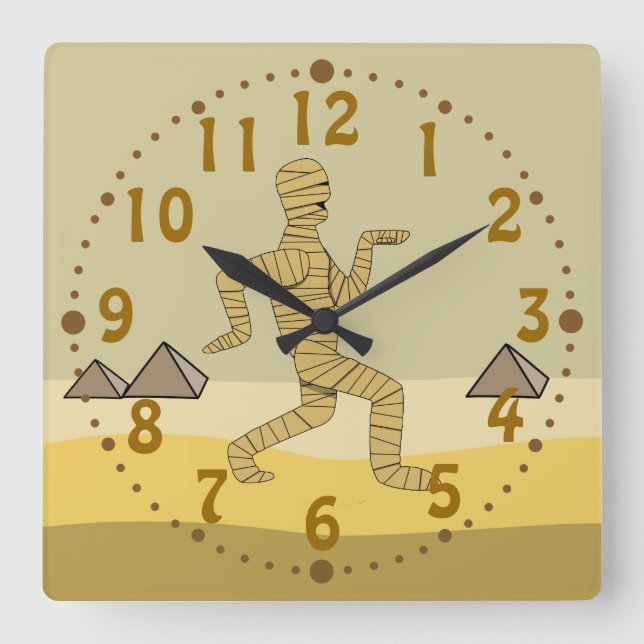 Cuadrado Reloj egipcio del personalizado de Halloween de (Anverso)