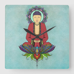 Cuadrado Reloj eléctrico de Buda