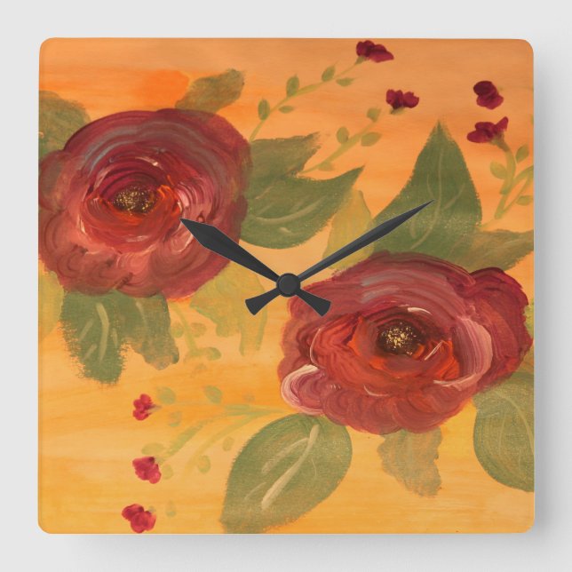 Cuadrado Reloj elegante (Anverso)