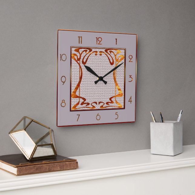 Cuadrado Reloj elegante Art Nouveau Square (Oficina)