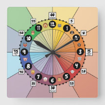 Reloj escolar brillante para niños (cuadrado)