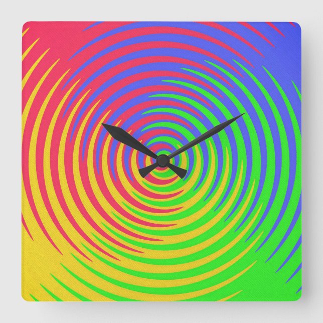 Cuadrado Reloj espiral arcoiris (Anverso)