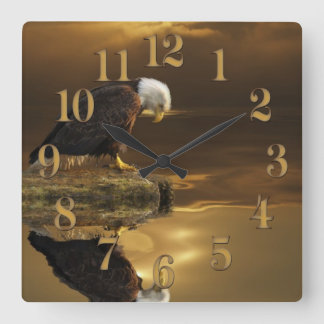 Cuadrado Reloj espiritual calvo de la fauna de Eagle de la