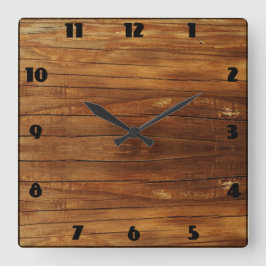 Cuadrado Reloj estilo rústico