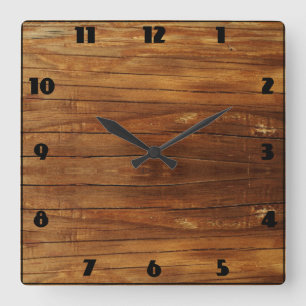 Cuadrado Reloj estilo rústico