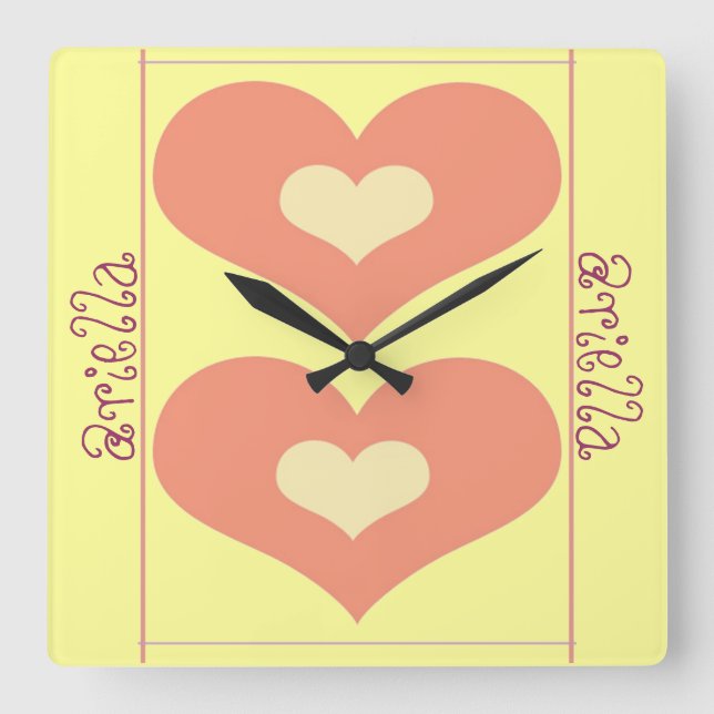 Cuadrado Reloj Femenino Personalizado (Anverso)