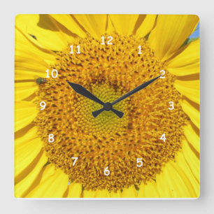 Cuadrado Reloj - floretes del girasol