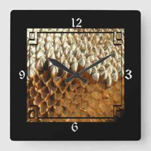 Cuadrado Reloj - Girasol seco en el marco