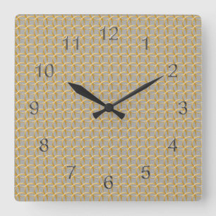Cuadrado Reloj - Golden Links Chain Mail on Grey