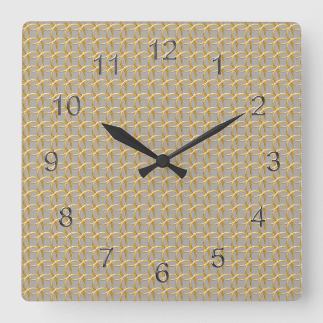 Cuadrado Reloj - Golden Links Chain Mail on Grey (Anverso)