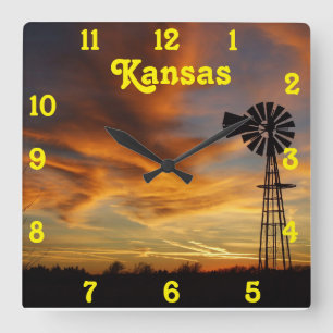 Cuadrado Reloj Golden Sunset Square de Kansas