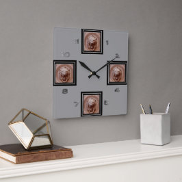 Cuadrado Reloj - golpeador de puerta principal del león