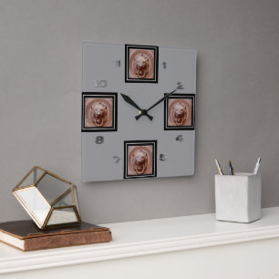 Cuadrado Reloj - golpeador de puerta principal del león