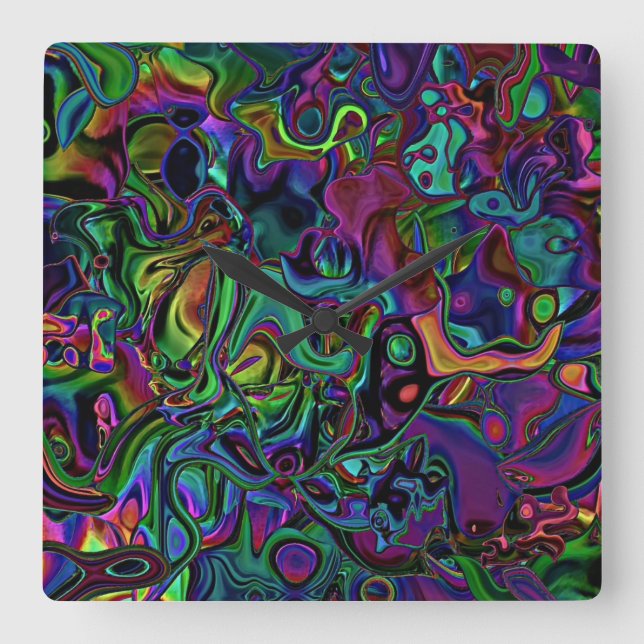 Cuadrado Reloj grande de fusión de cerebros (Anverso)