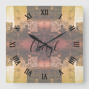 Cuadrado Reloj grande de préstamo de libros Vintage China C