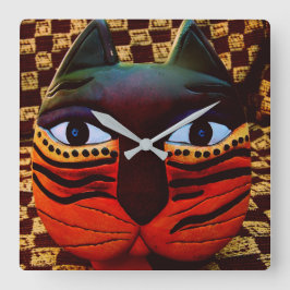 CUADRADO RELOJ GRANDE DEL CAT DEL GATITO….¡HORA DE