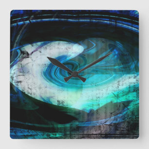 Cuadrado Reloj grunge de ajedrez