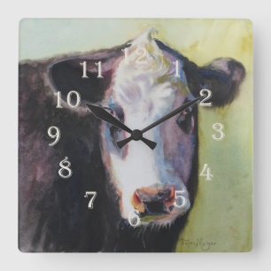 Cuadrado Reloj II de la vaca - diseñado por el artista