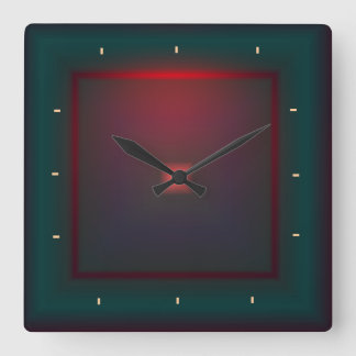 Cuadrado Reloj iluminado verde y rojo>pared