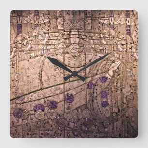 Cuadrado Reloj inspirado céltico de Nouveau del arte