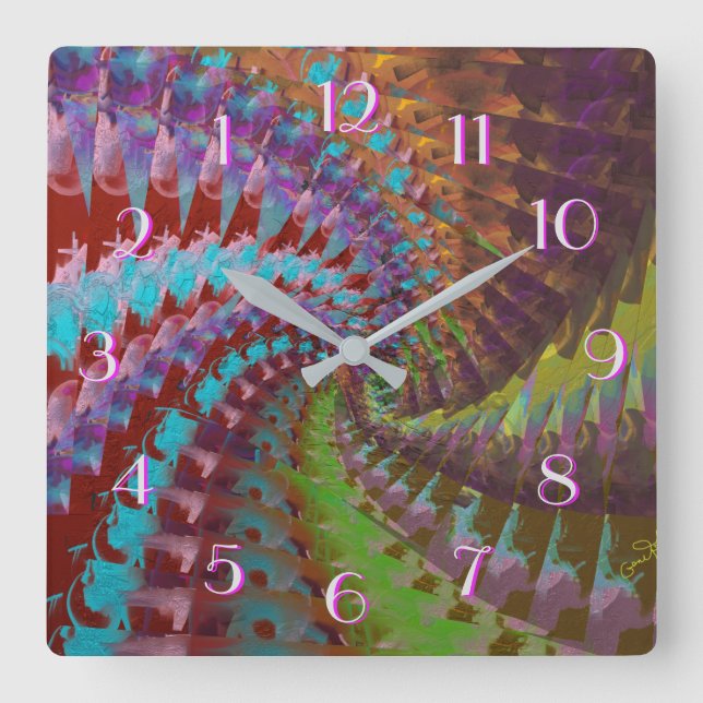 Cuadrado Reloj inverso del viento giratorio (Anverso)