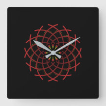 Reloj Jimette Diseño Rojo amarillo sobre negro