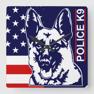 Cuadrado Reloj K9 de la policía